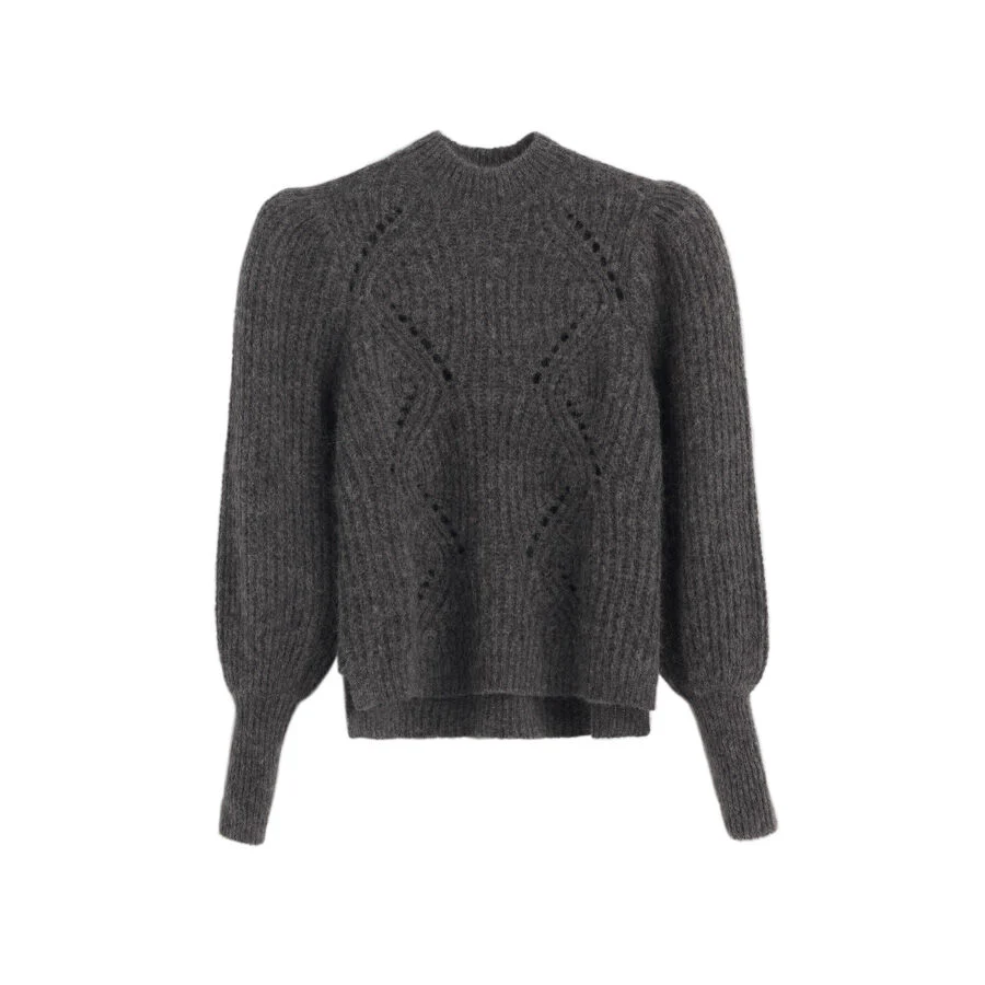Alpaca Wool Balloon Sleeve Sweater