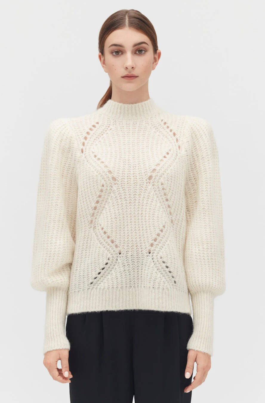Alpaca Wool Balloon Sleeve Sweater - Image 10