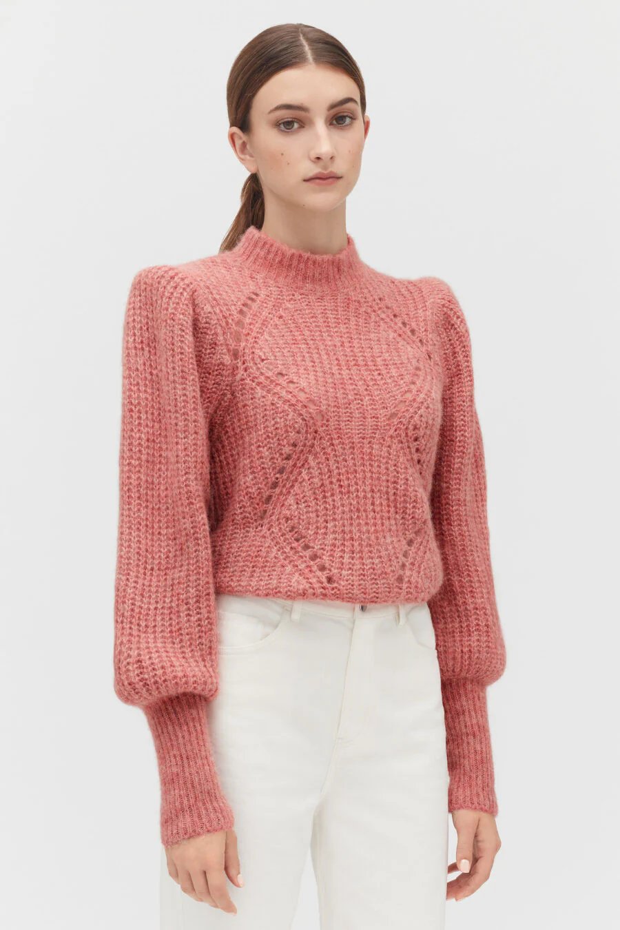 Alpaca Wool Balloon Sleeve Sweater - Image 19