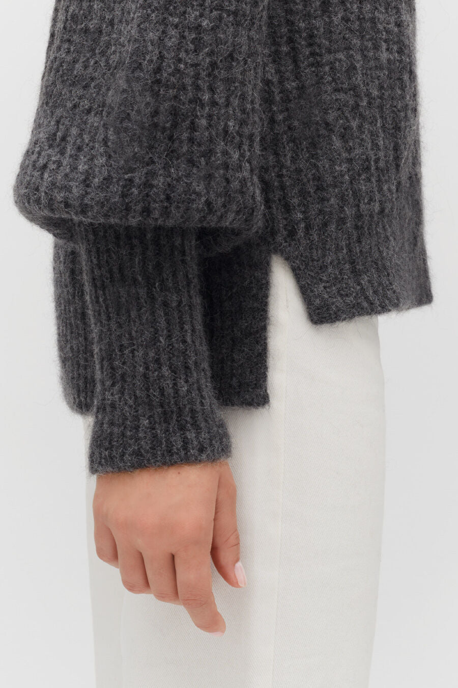 Alpaca Wool Balloon Sleeve Sweater - Image 3