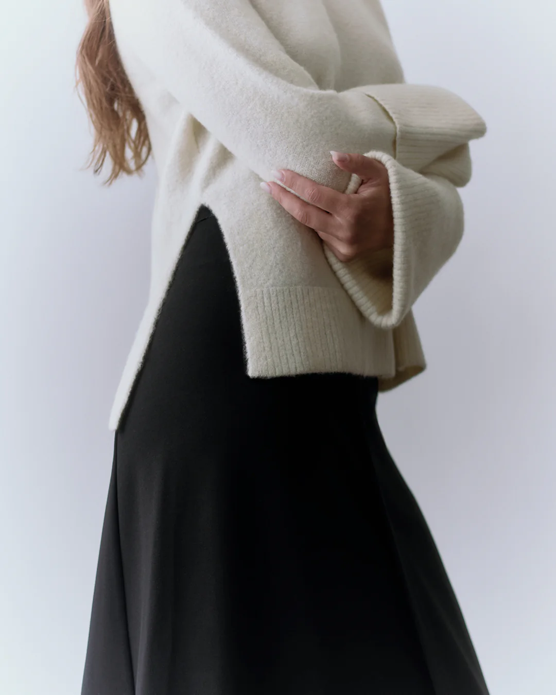 Alpaca Wool Rolled Cuff Sweater - Image 4