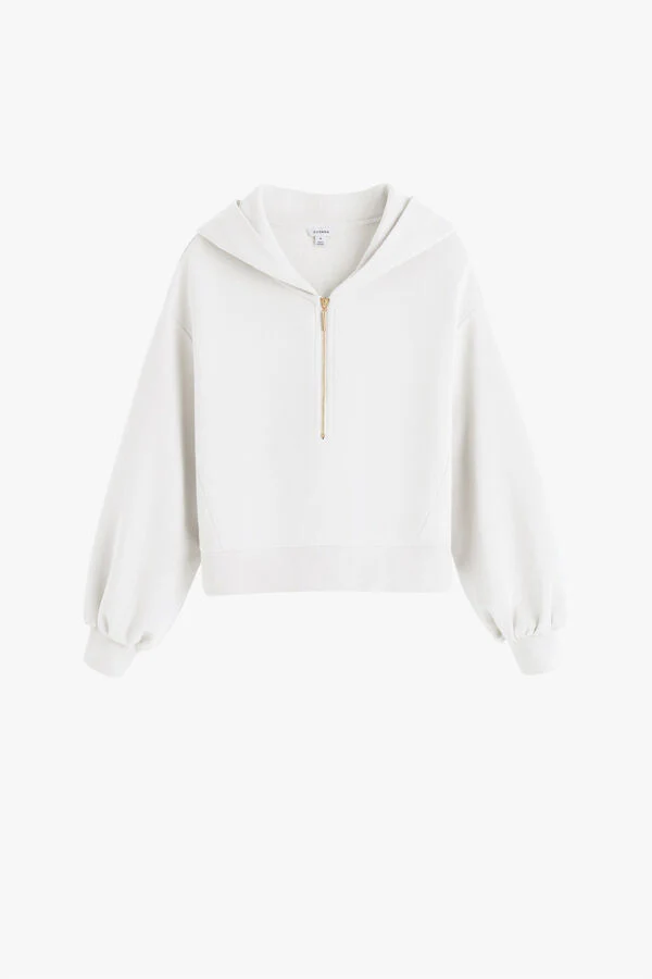 Fleece Cropped Zip Hoodie - Image 10