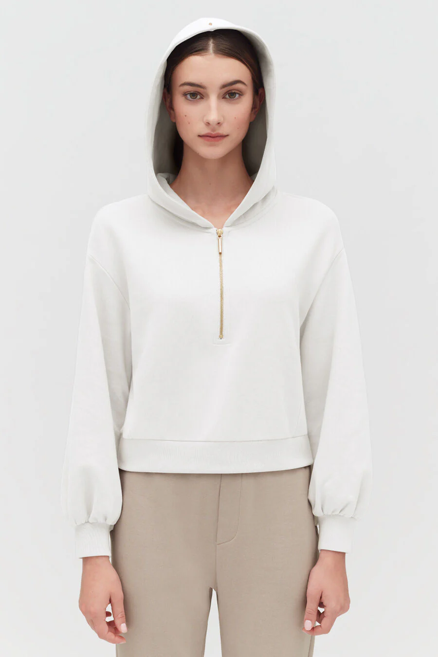Fleece Cropped Zip Hoodie - Image 11