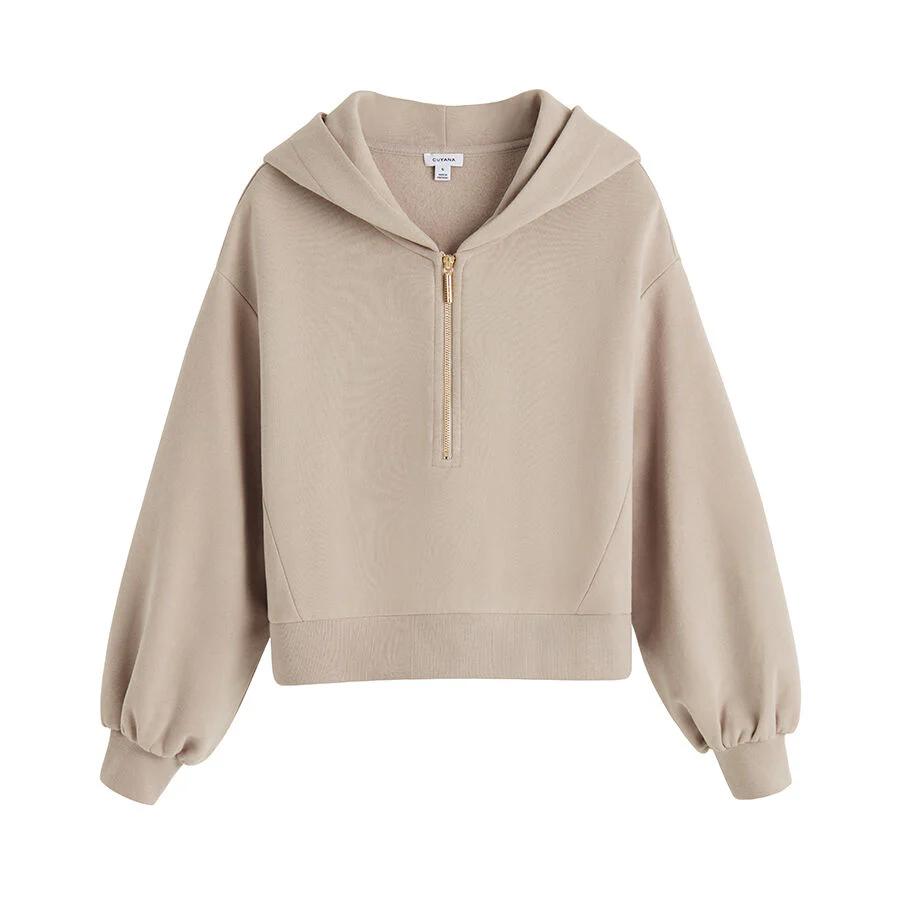 Fleece Cropped Zip Hoodie - Image 18