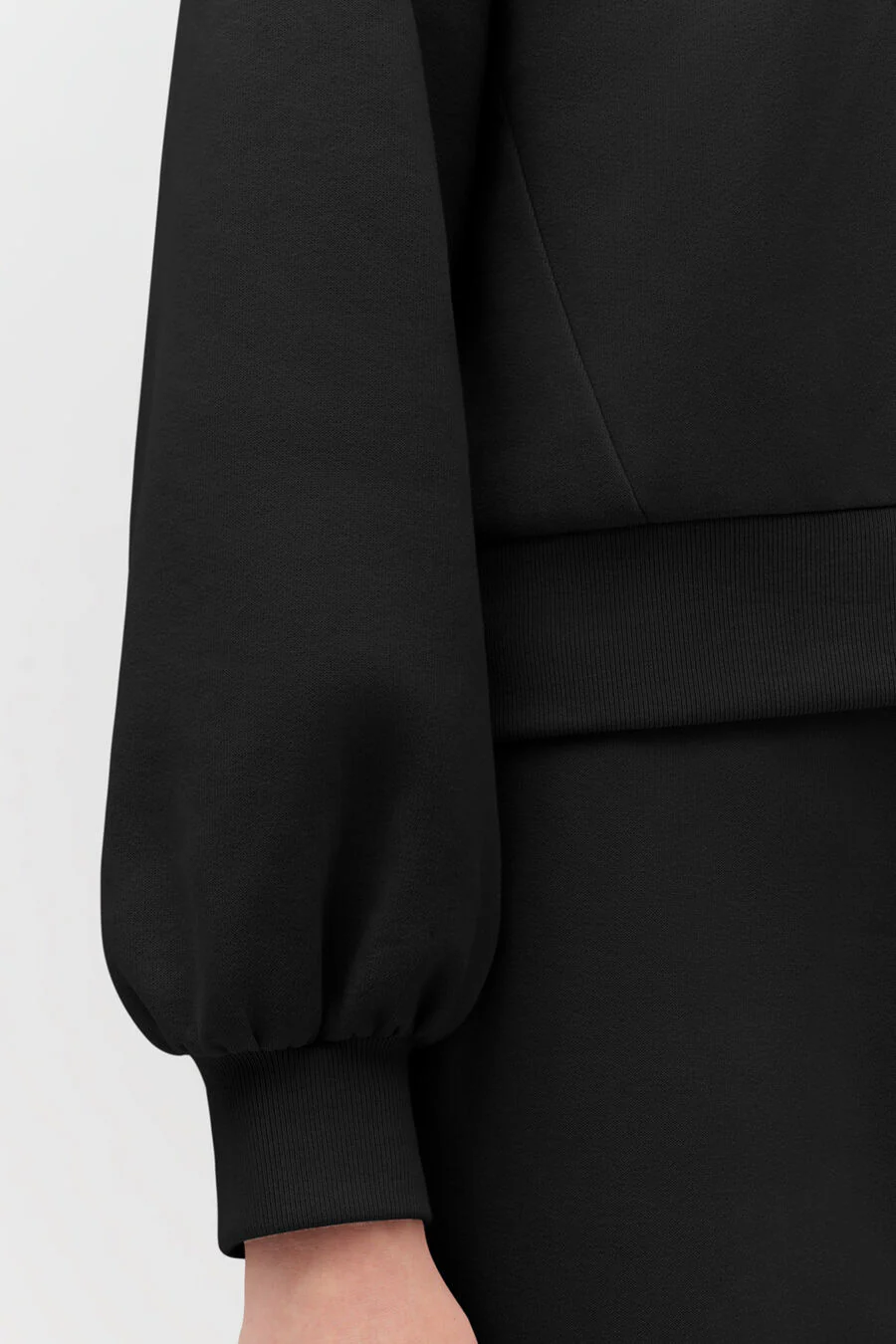 Fleece Cropped Zip Hoodie - Image 3