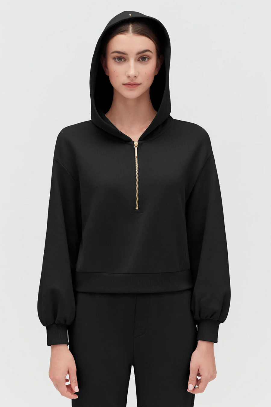 Fleece Cropped Zip Hoodie - Image 5