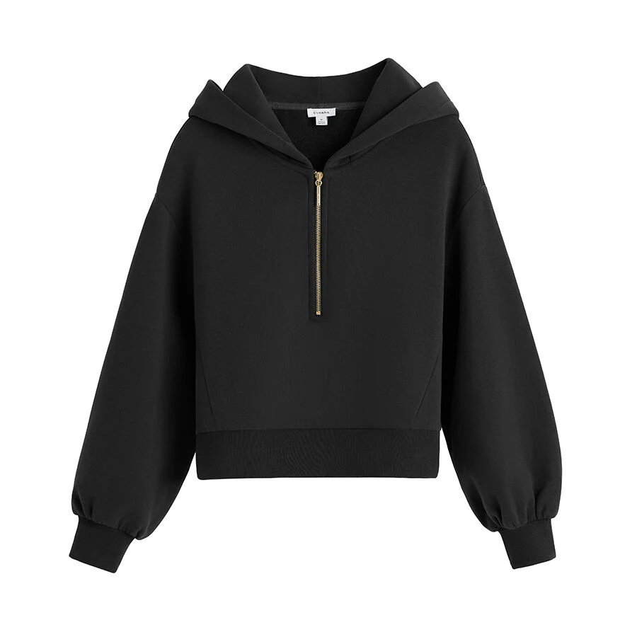 Fleece Cropped Zip Hoodie - Image 6