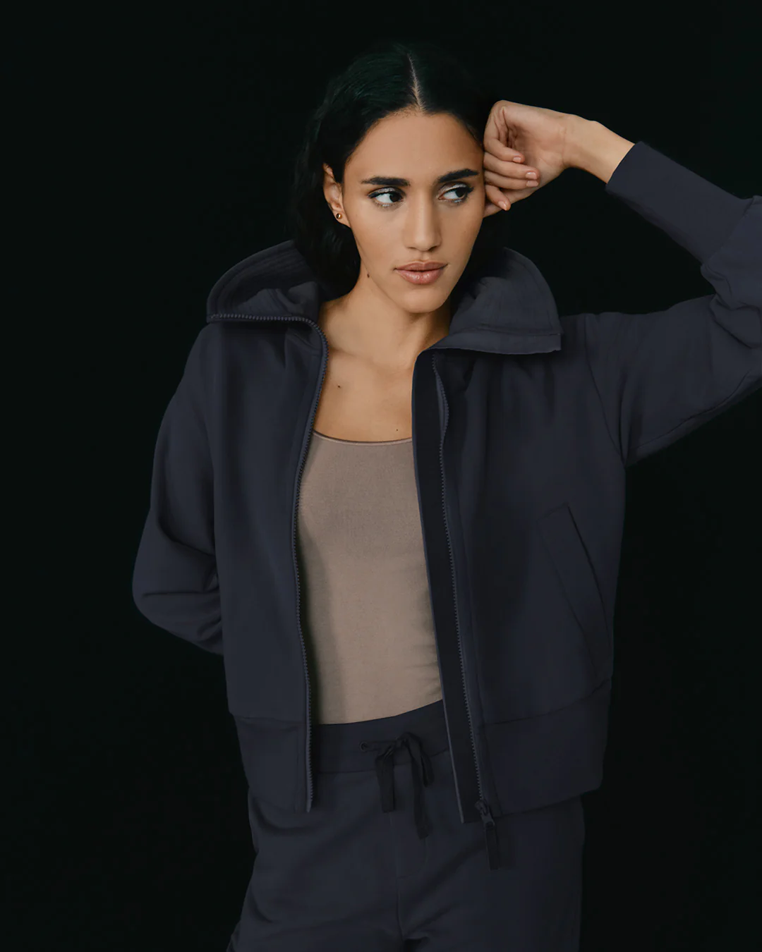 Fleece Funnel Neck Hoodie - Image 2