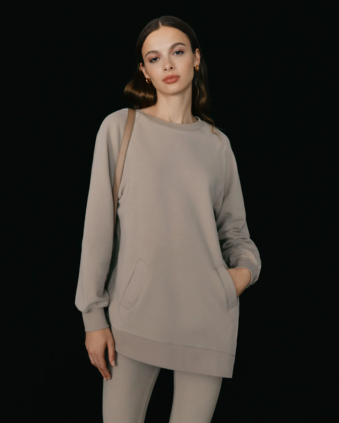 Fleece Long Crewneck Sweatshirt - Image 6