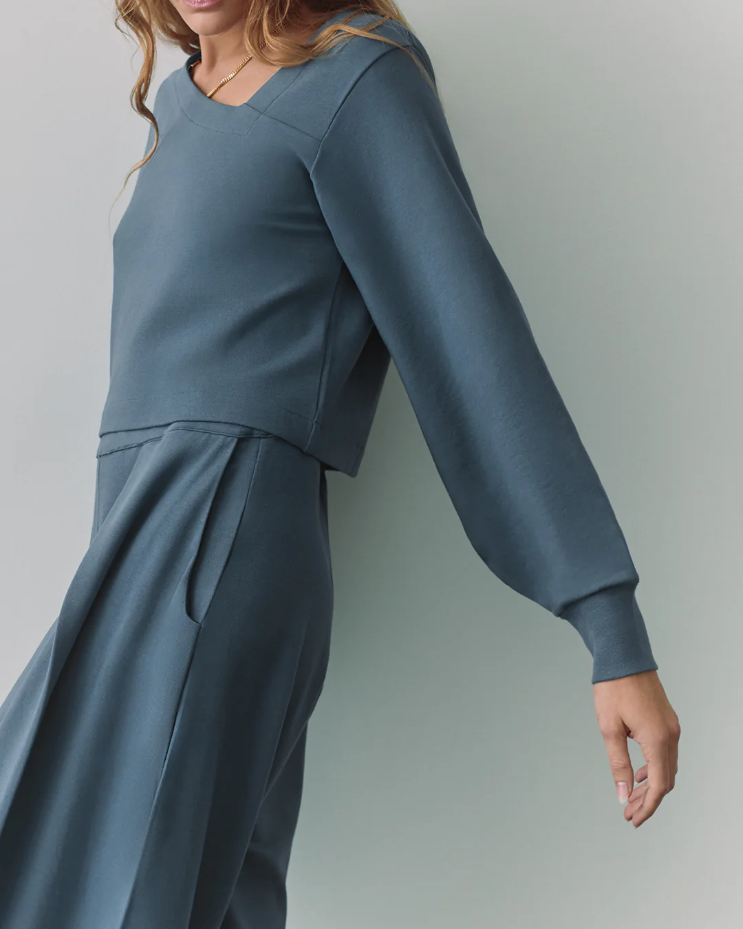 French Terry Asymmetrical Neckline Top - Image 4