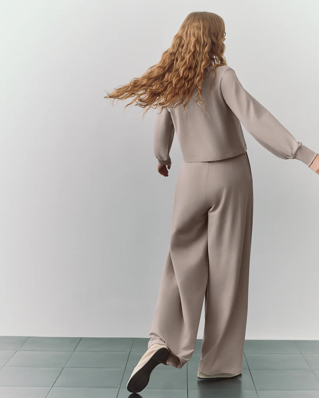 French Terry Asymmetrical Neckline Top - Image 8