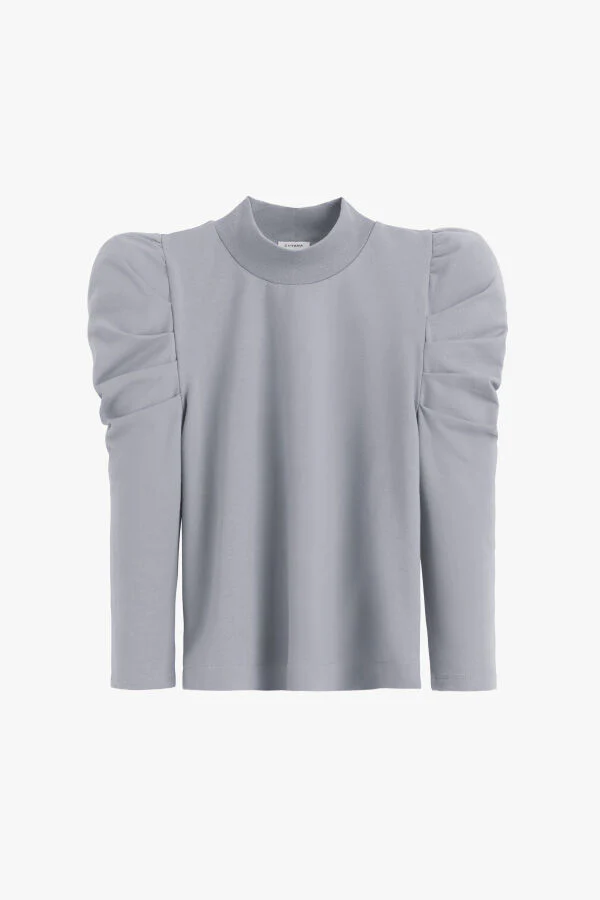 French Terry Puff Sleeve Sweatshirt - Image 11