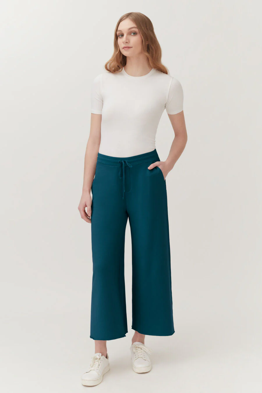 French Terry Wide-Leg Cropped Pant - Image 29