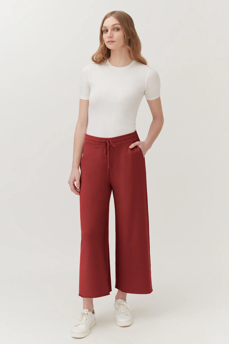 French Terry Wide-Leg Cropped Pant - Image 39