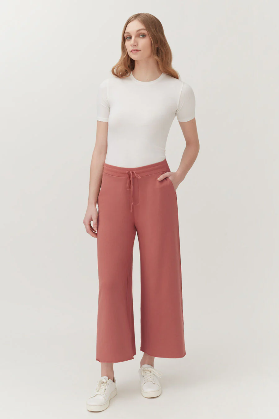 French Terry Wide-Leg Cropped Pant - Image 44