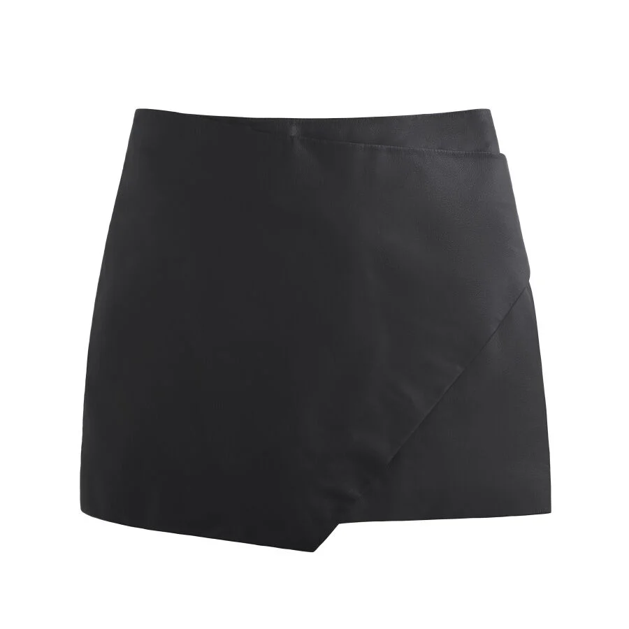 Leather Paneled Mini Skirt
