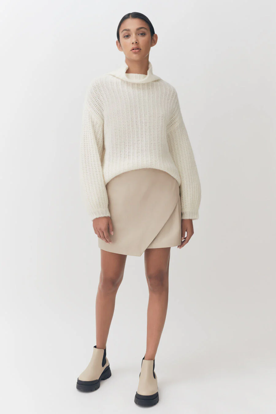 Leather Paneled Mini Skirt - Image 11
