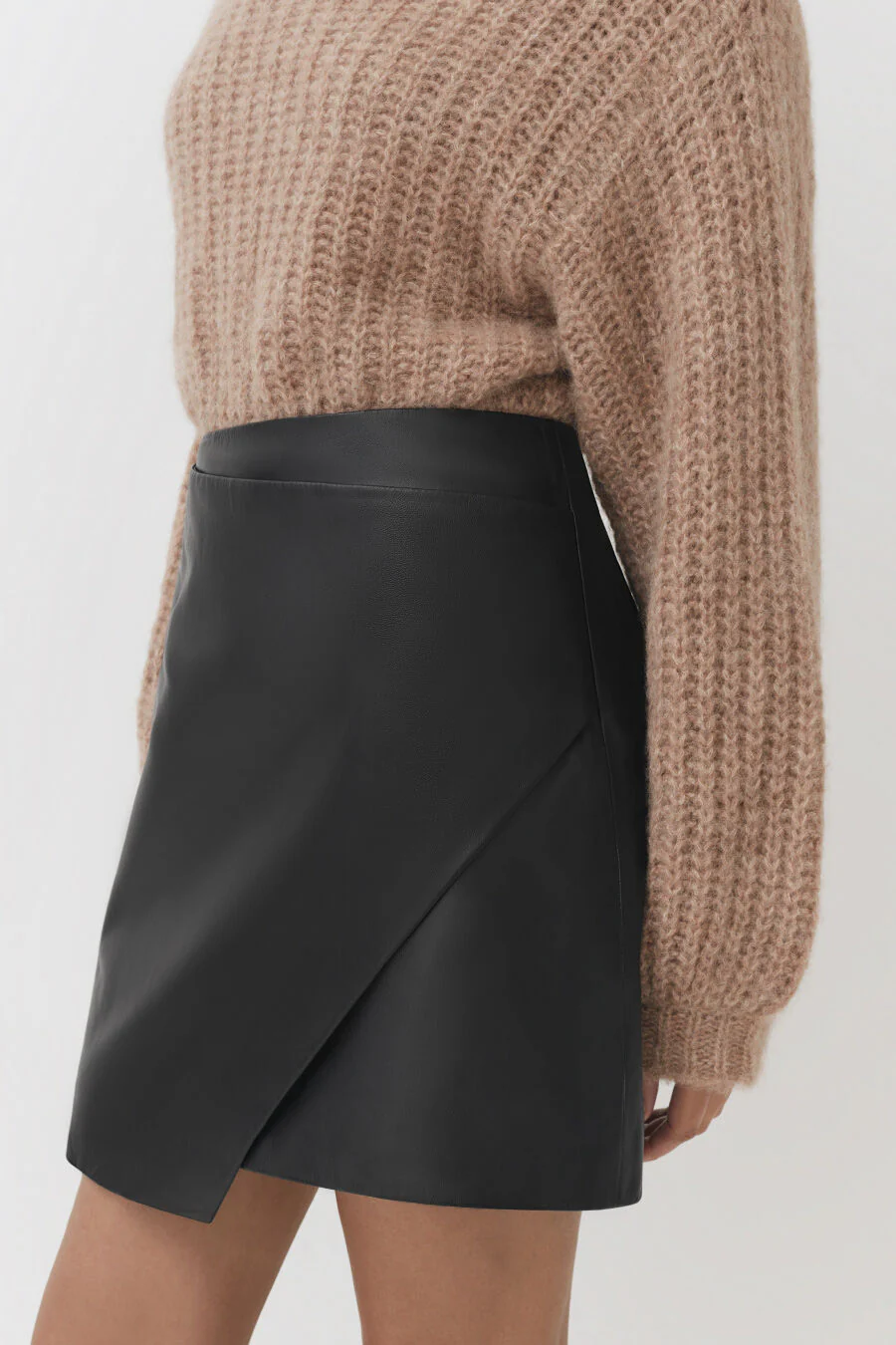 Leather Paneled Mini Skirt - Image 3