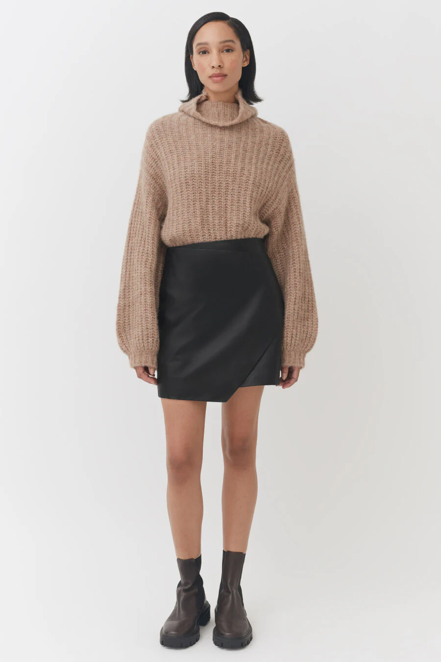 Leather Paneled Mini Skirt - Image 5