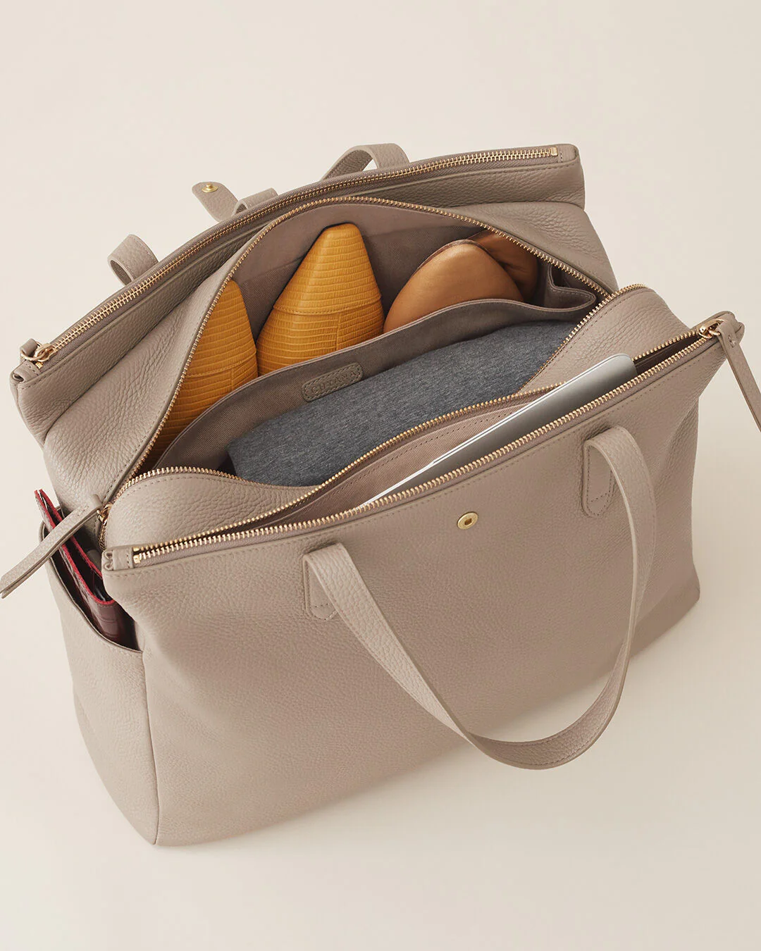 Leather Triple Zipper Overnight - Image 17