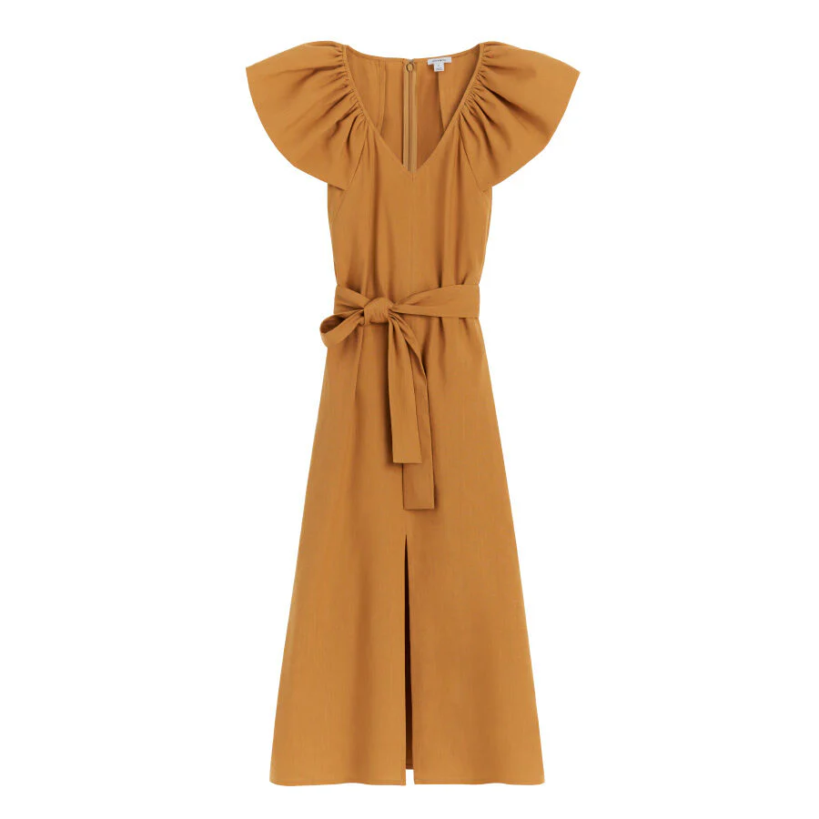 Linen Flutter Sleeve Dress - Image 11