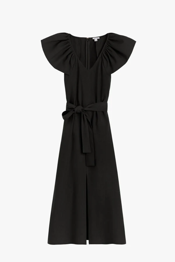 Linen Flutter Sleeve Dress - Image 4