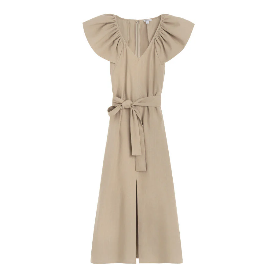 Linen Flutter Sleeve Dress - Image 6
