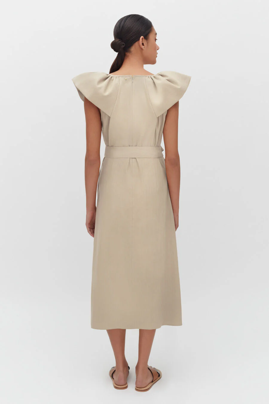 Linen Flutter Sleeve Dress - Image 7