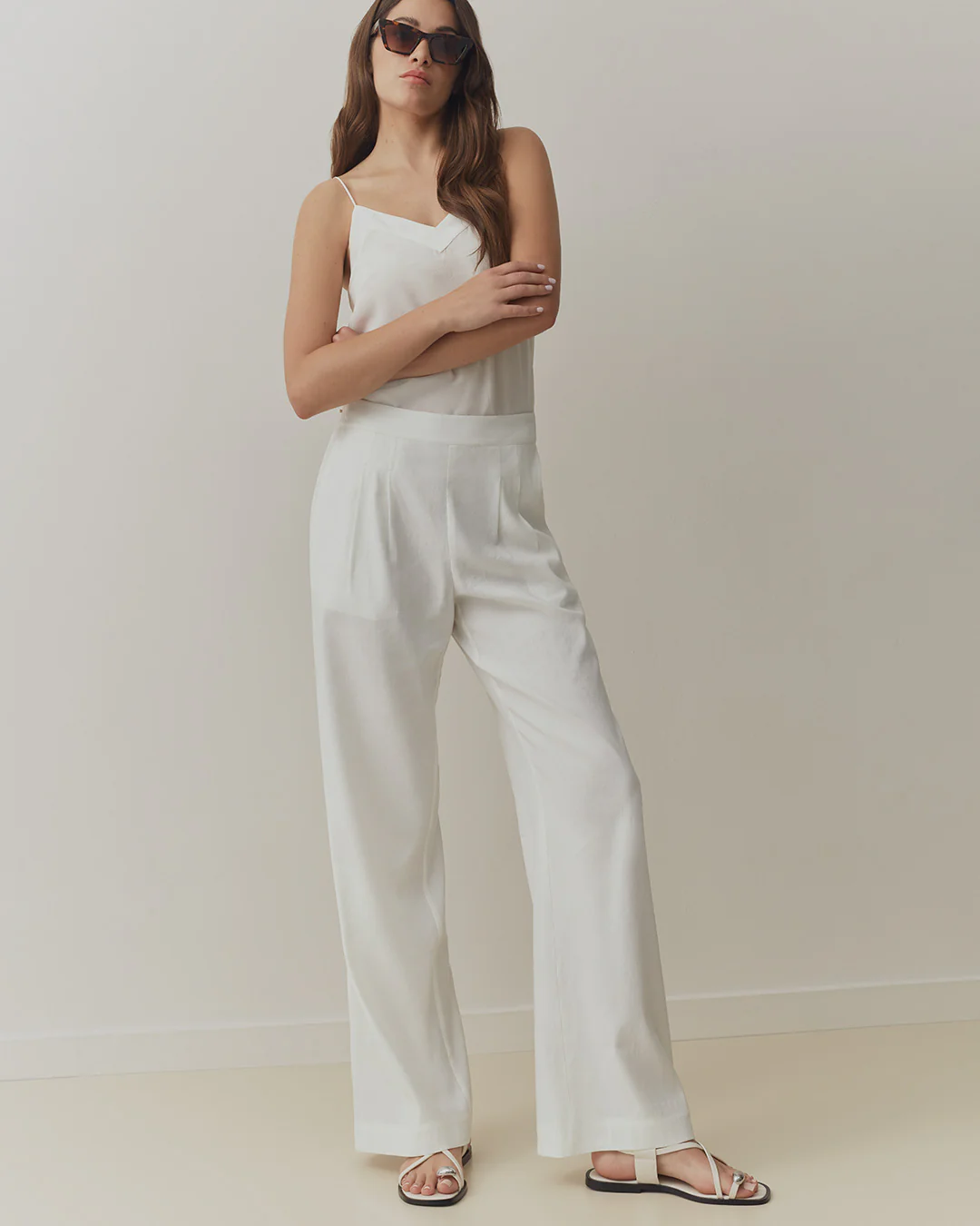 Linen Pleated Wide-Leg Pant - Image 2