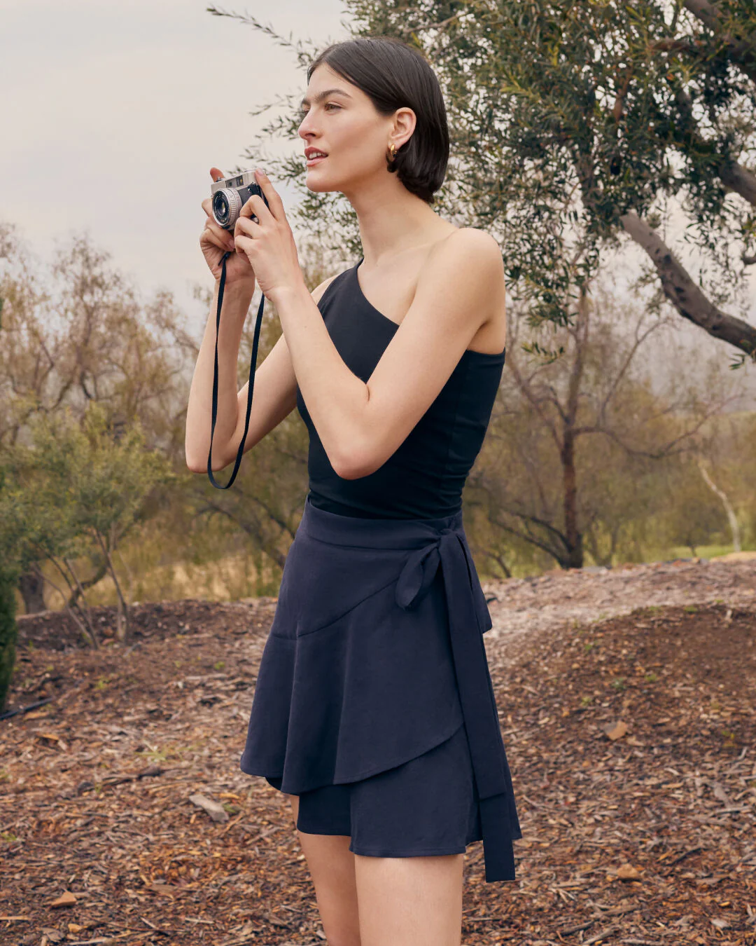 Linen Wrap Mini Skirt - Image 2