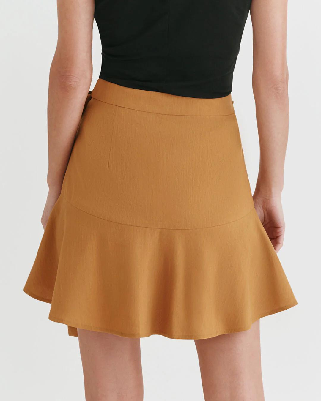 Linen Wrap Mini Skirt - Image 9