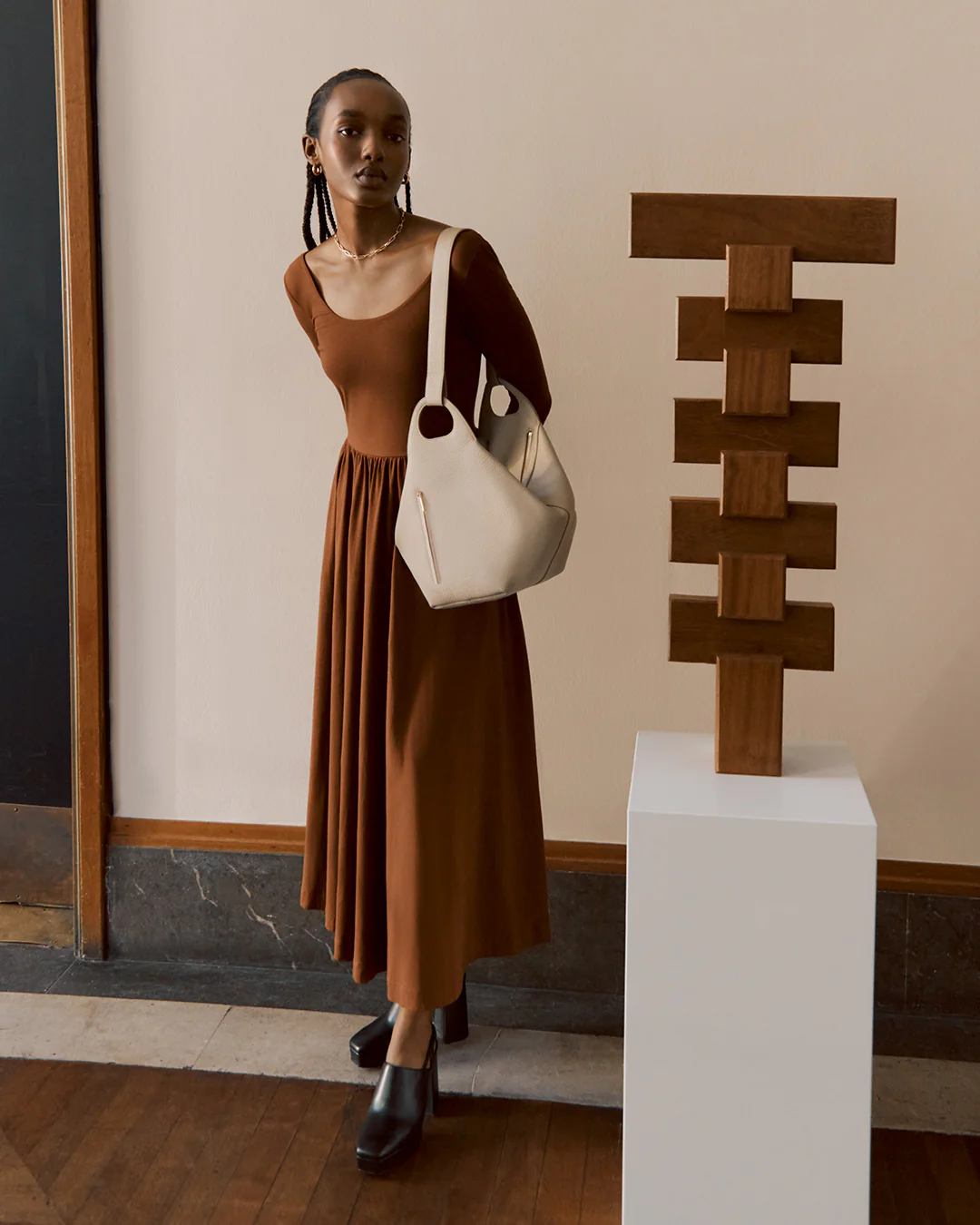 Long Sleeve Scoop Neck Dress - Image 10