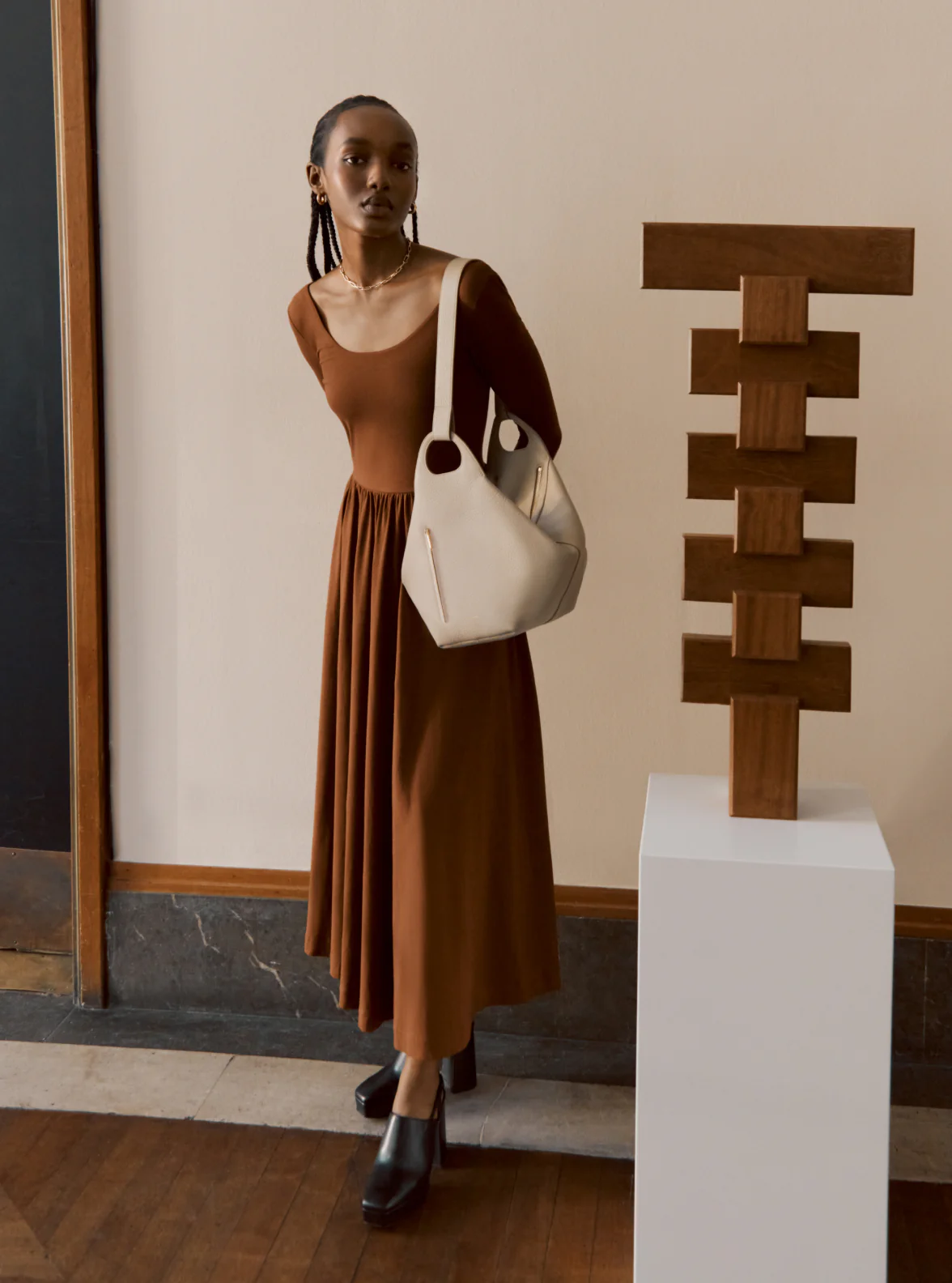Long Sleeve Scoop Neck Dress - Image 14