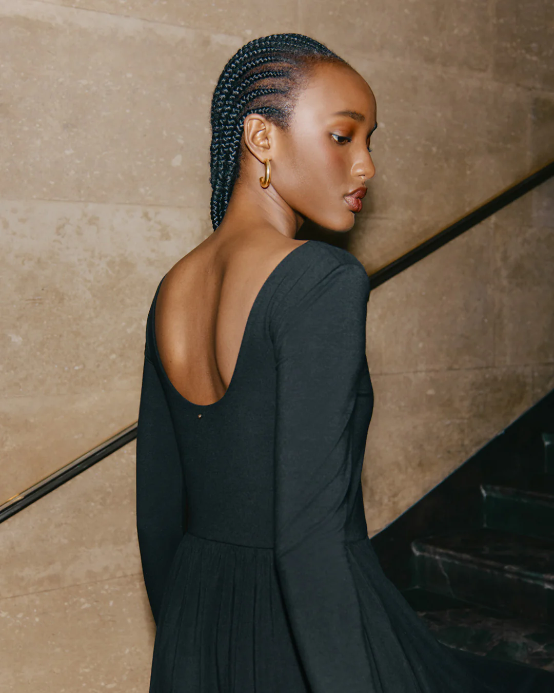 Long Sleeve Scoop Neck Dress - Image 4