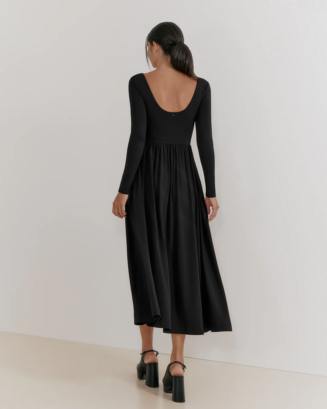 Long Sleeve Scoop Neck Dress - Image 6