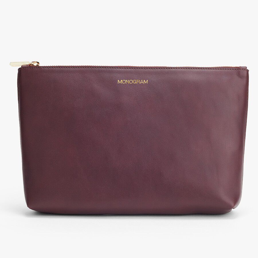 Medium Leather Zipper Pouch - Image 5