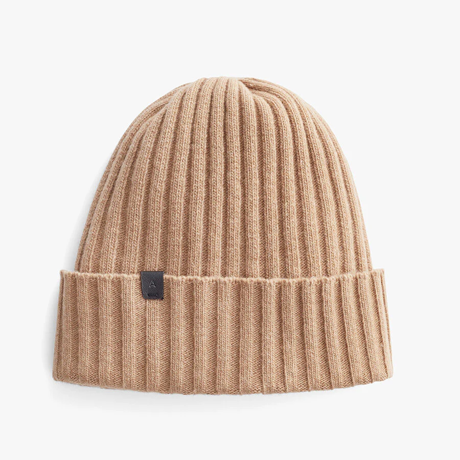 Mens Wool Cashmere Ribbed Beanie - Image 11