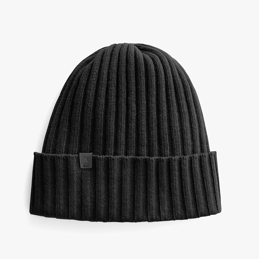 Mens Wool Cashmere Ribbed Beanie - Image 4