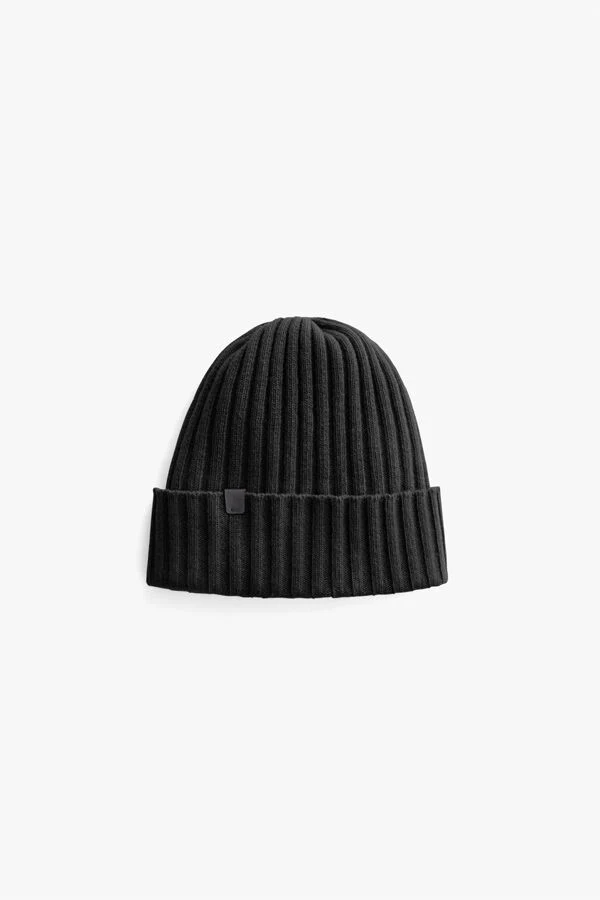 Mens Wool Cashmere Ribbed Beanie - Image 6
