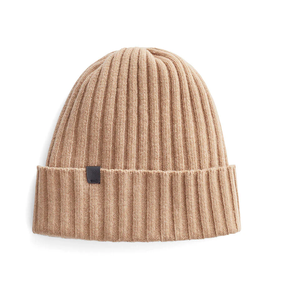 Mens Wool Cashmere Ribbed Beanie - Image 8
