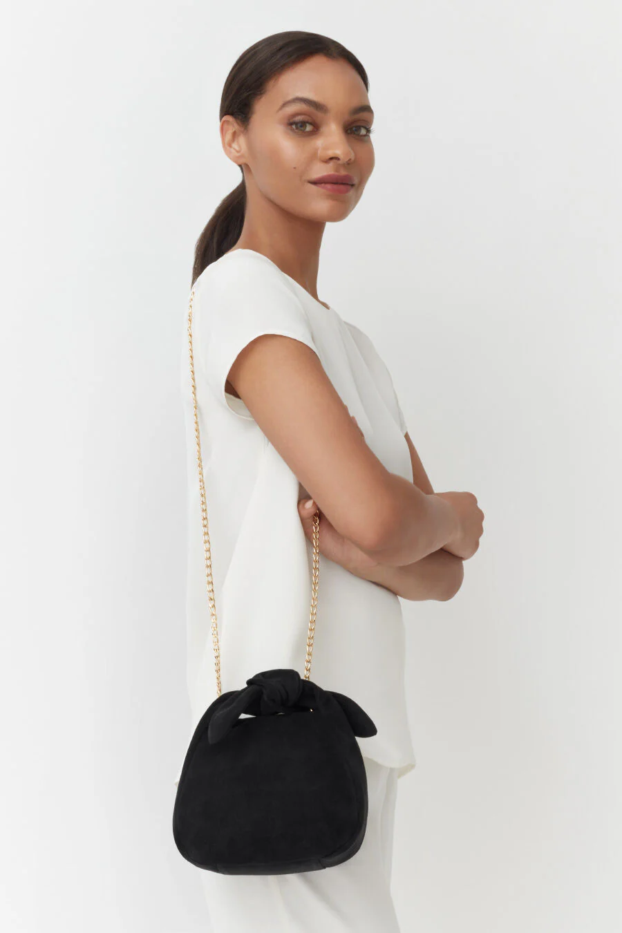 Mini Bow Bag (Suede) - Image 6