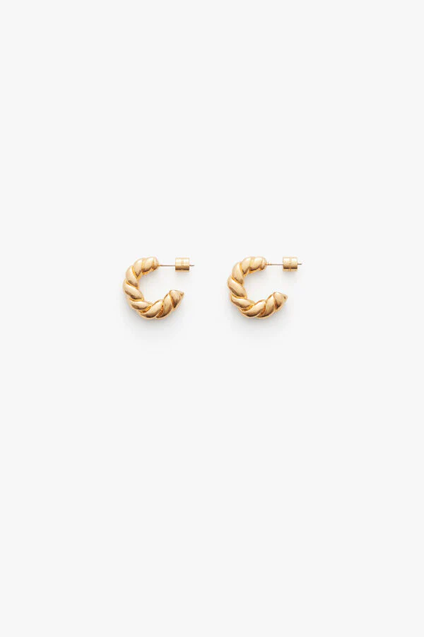Mini Braided Hoop Earrings - Image 3