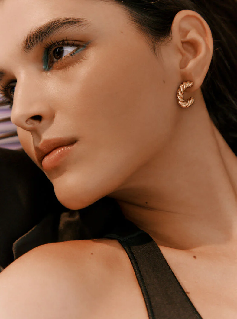 Mini Braided Hoop Earrings - Image 4