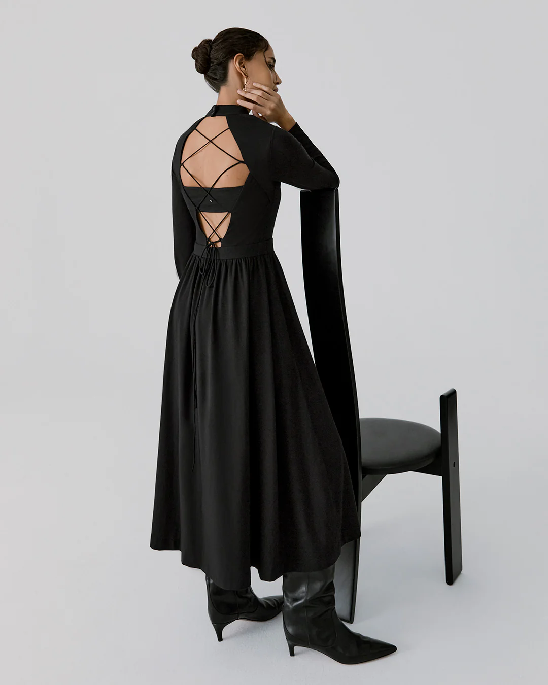 Open Back Mock Neck Dress - Image 2