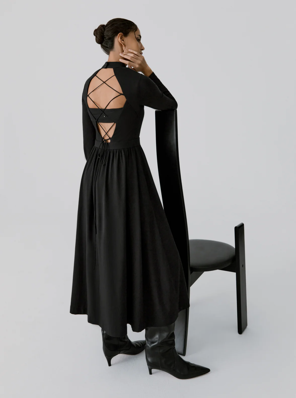 Open Back Mock Neck Dress - Image 6