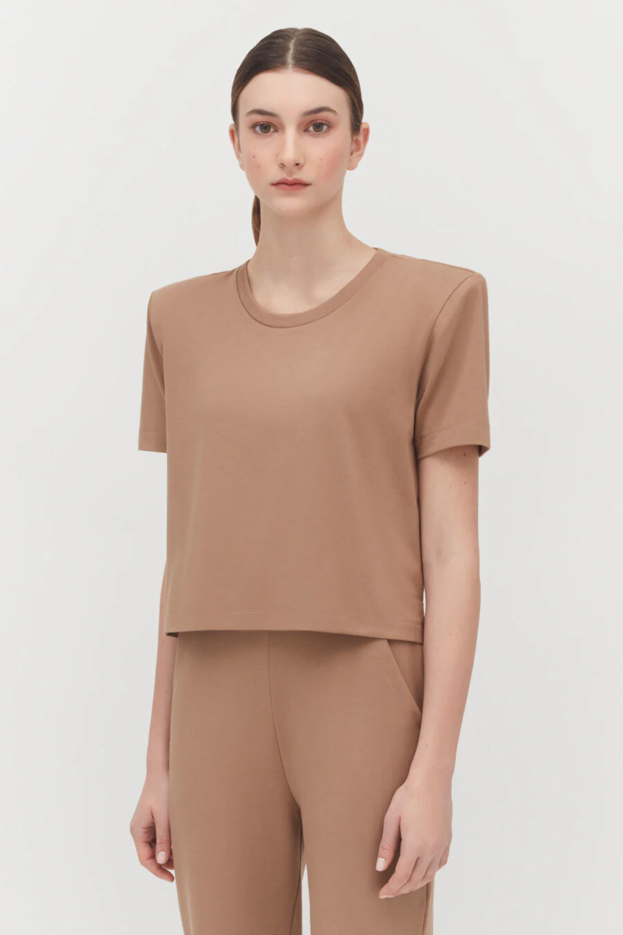 Padded Shoulder Cropped Tee - Image 15