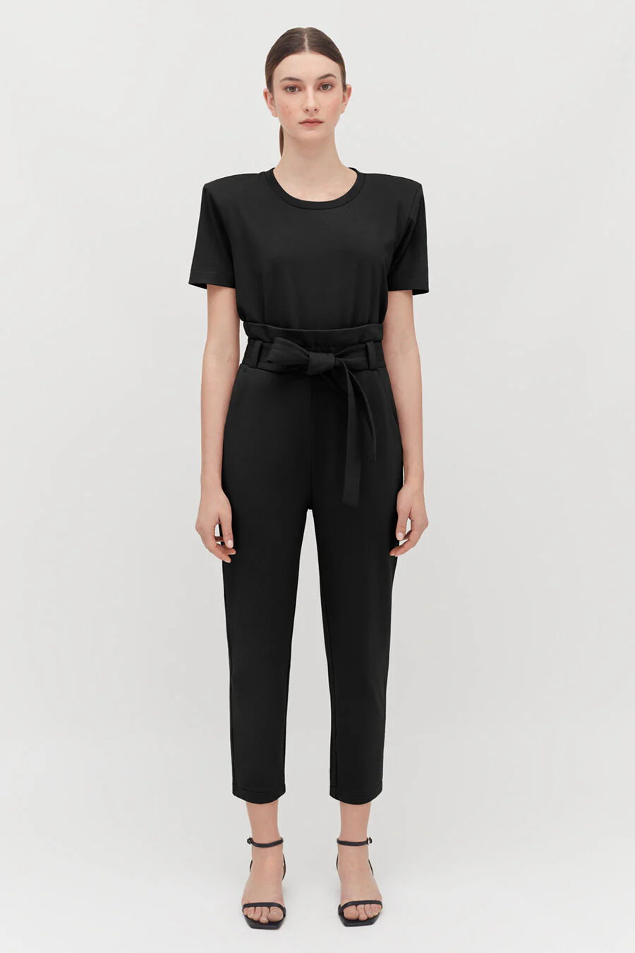 Padded Shoulder Cropped Tee - Image 2
