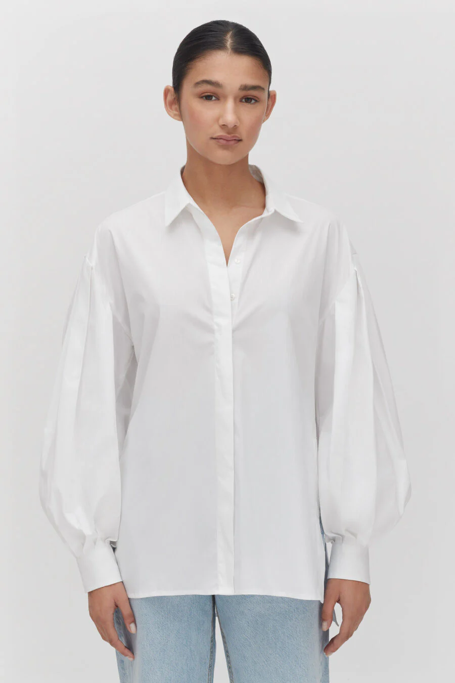 Poplin Balloon Sleeve Shirt - Image 12