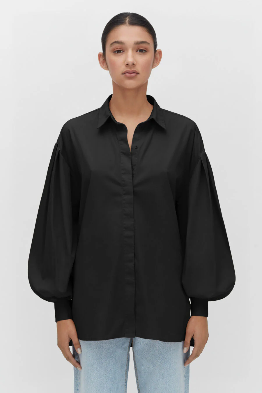 Poplin Balloon Sleeve Shirt - Image 6