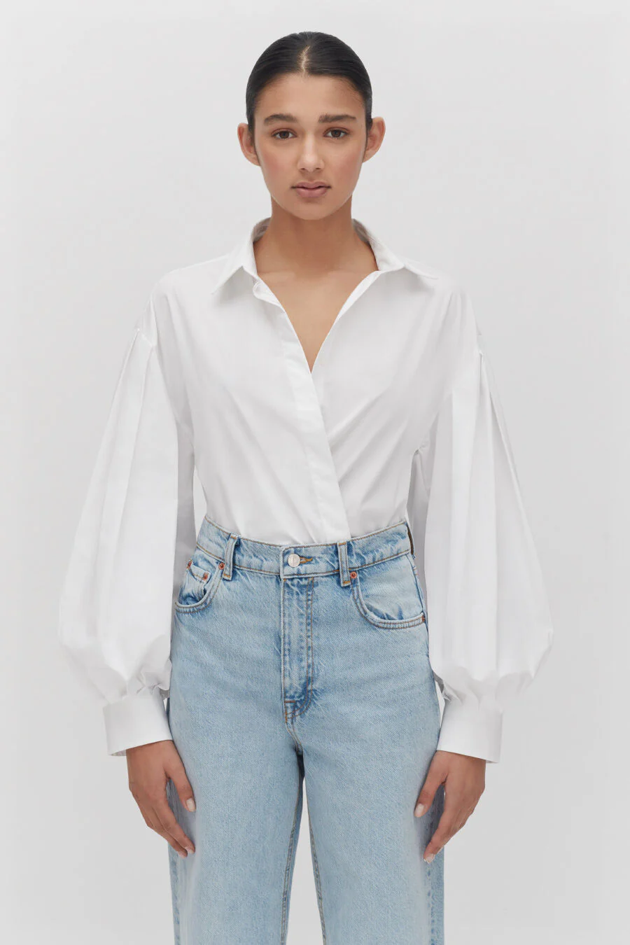 Poplin Balloon Sleeve Shirt - Image 8